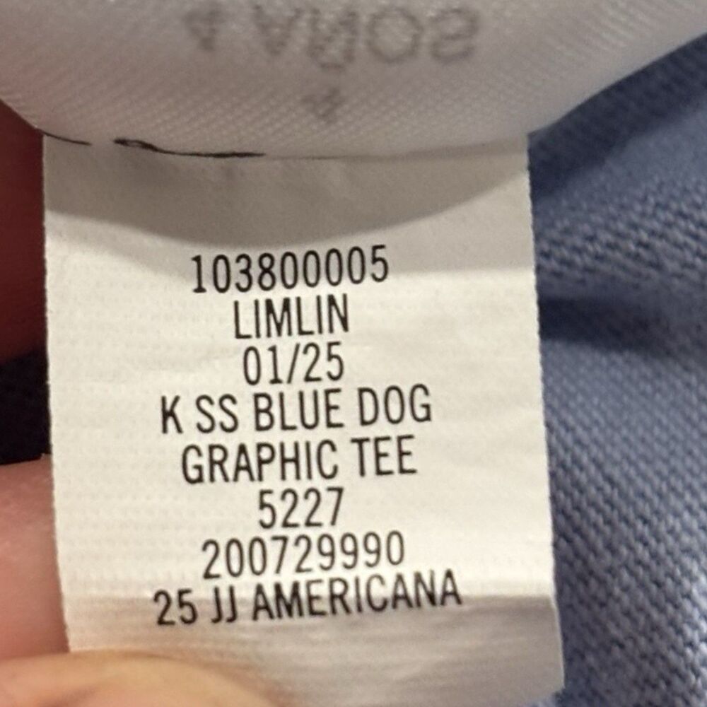 Janie and Jack Boys Hot Dog Dachshund Tee Size 4 Blue Patriotic 4th of July - Picture 5 of 6